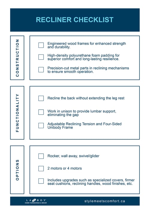 La-Z-Boy Recliner in Ottawa Checklist