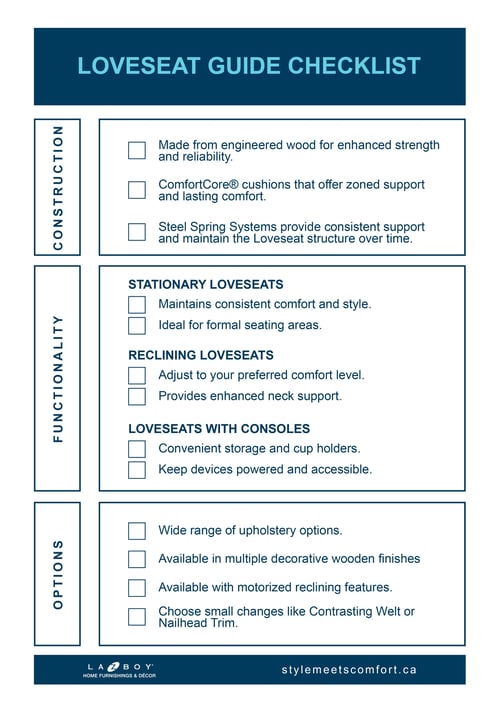 Loveseat Ottawa Checklist