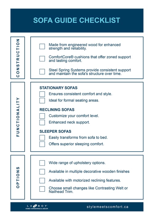 Sofas in Ottawa Checklist