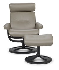 Aura Large Reclining Pedestal Chair and Ottoman