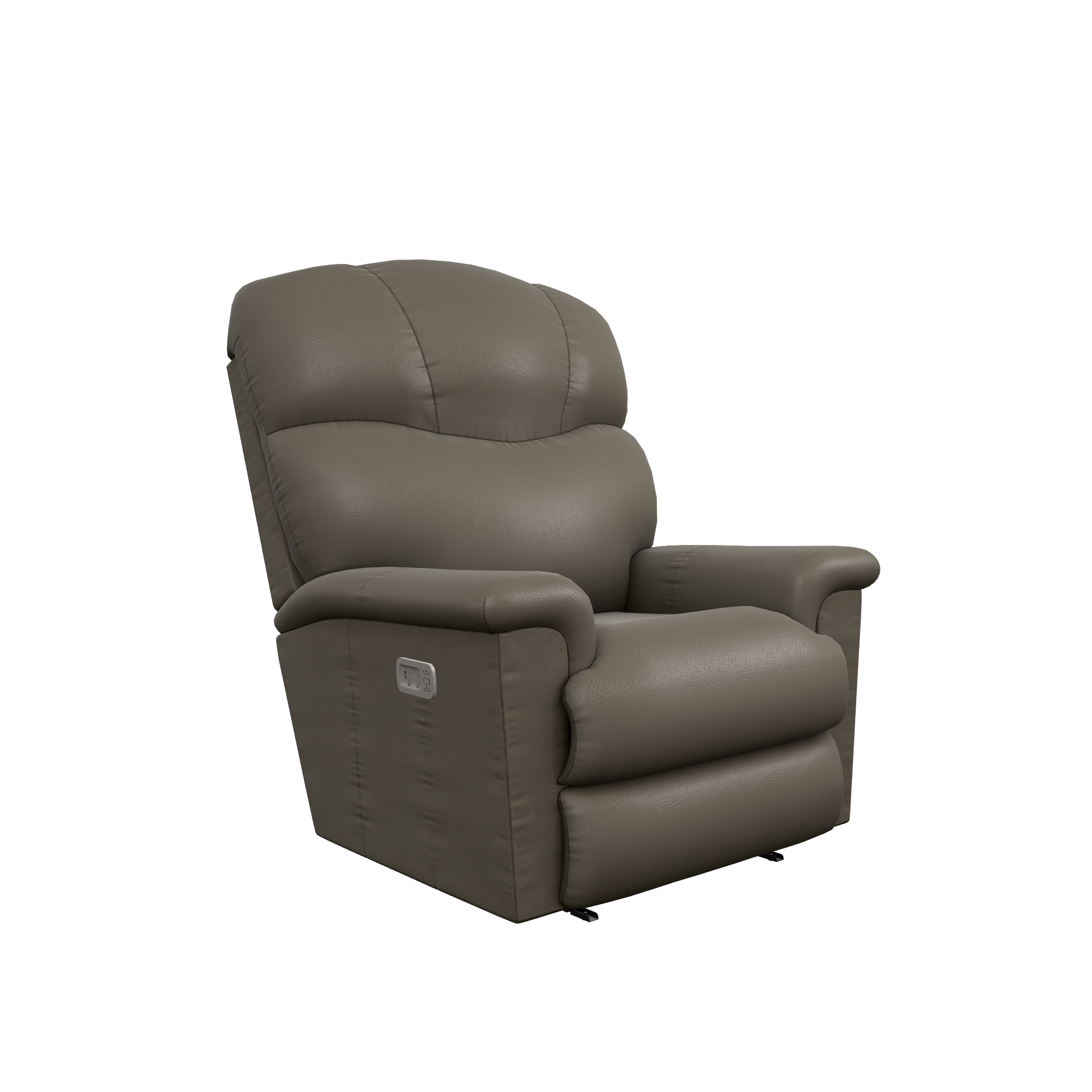 Lancer Leather Power Rocking Recliner w Headrest & Lumbar