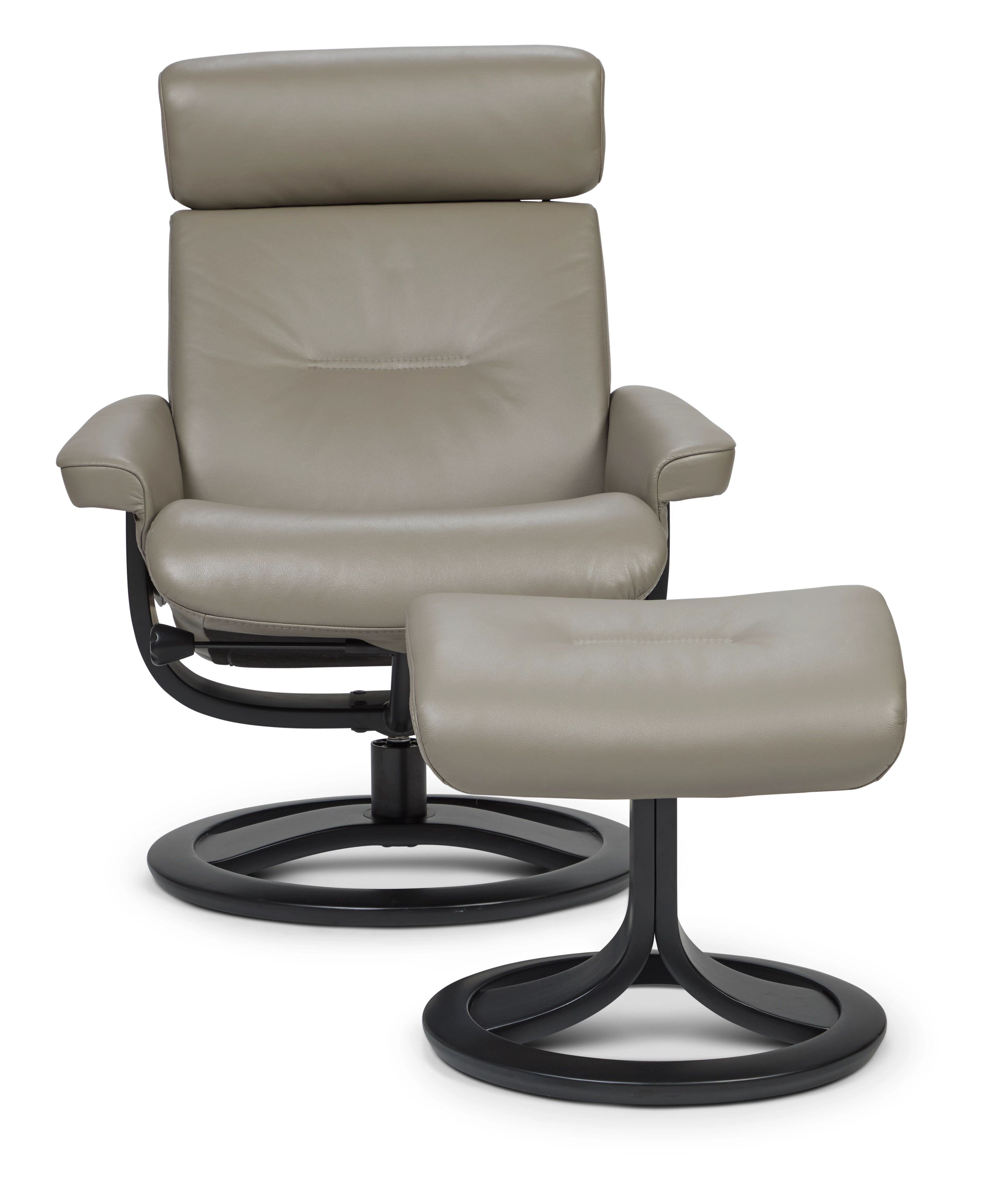 Aura Large Reclining Pedestal Chair and Ottoman