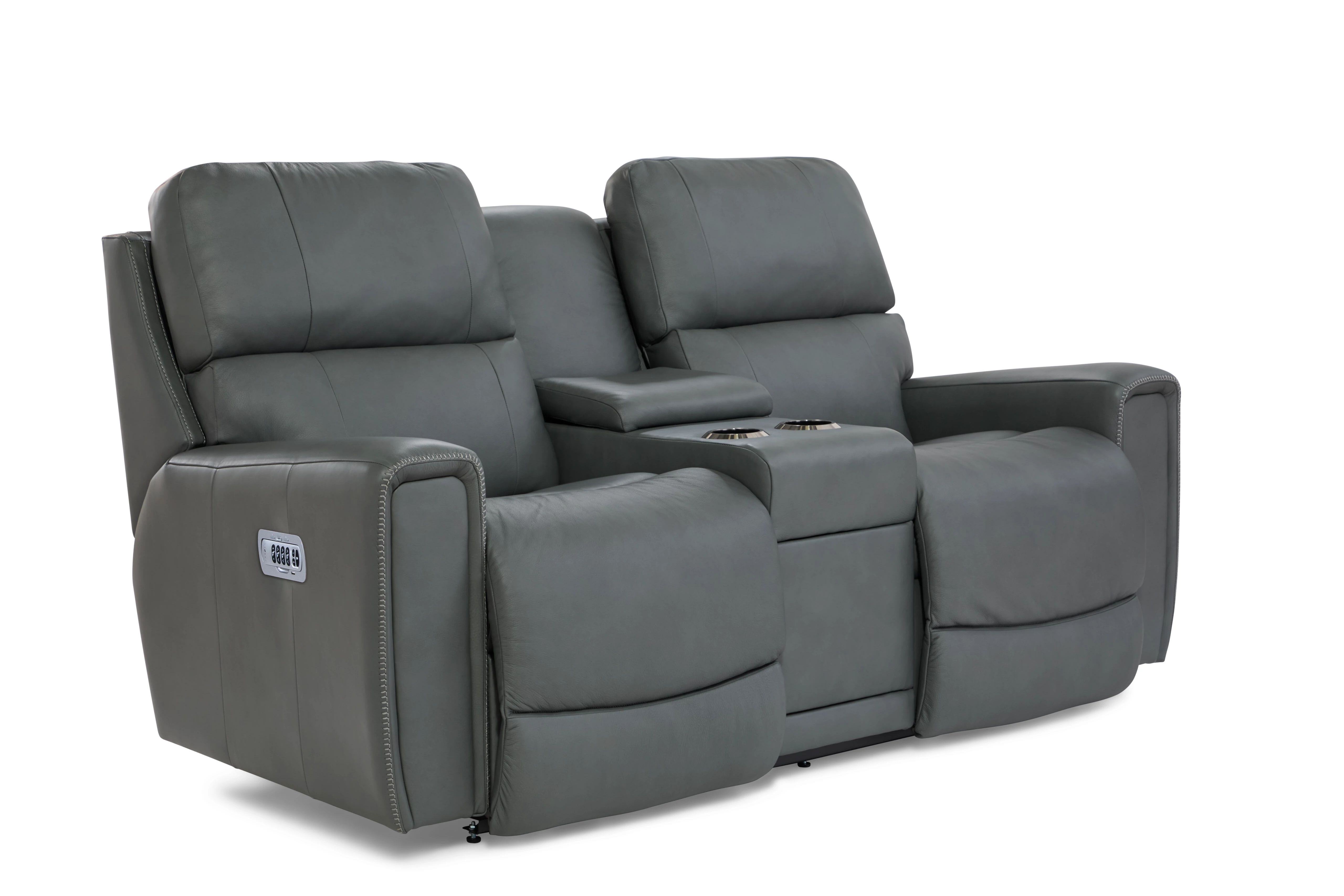 Brooks Power Reclining Loveseat w/ Headrest & Console