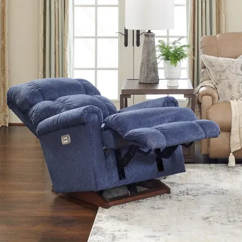 Pinnacle Power Rocking Recliner w Headrest & Lumbar