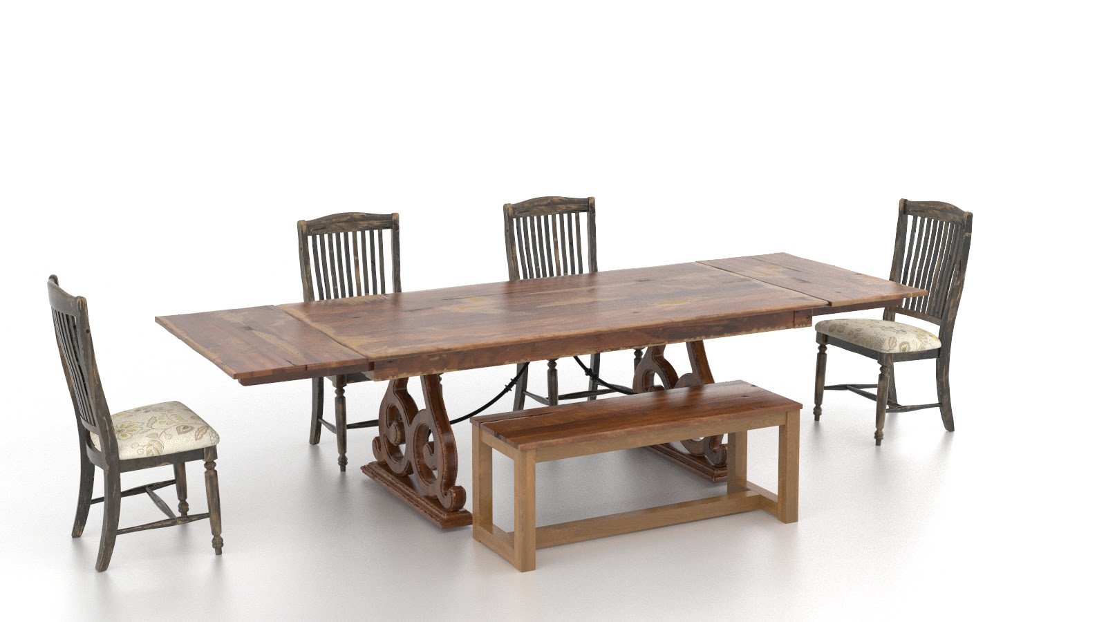 CANADEL CHAMPLAIN DISTRESSED DROP LEAF TABLE SET