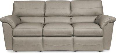 REESE LEATHER 2 PIECE RECLINING SOFA - GREY